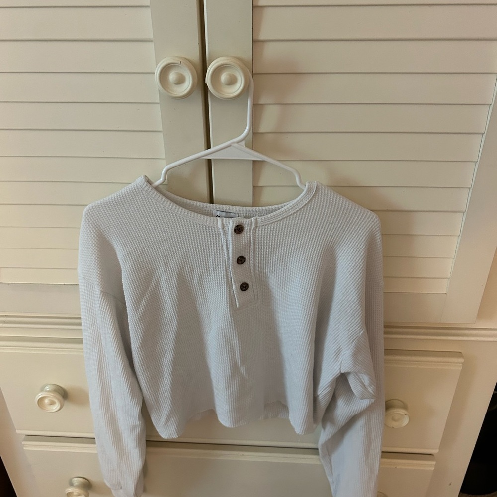 Women's White Long Sleeve Top